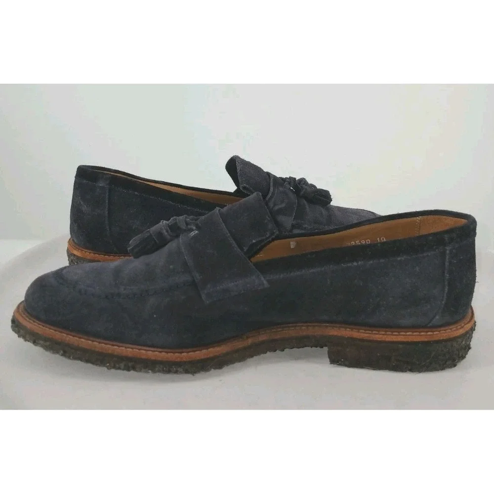 SuitSupply Navy Blue Suede Tassel Slip-On Loafers Size US10 EU43  C132